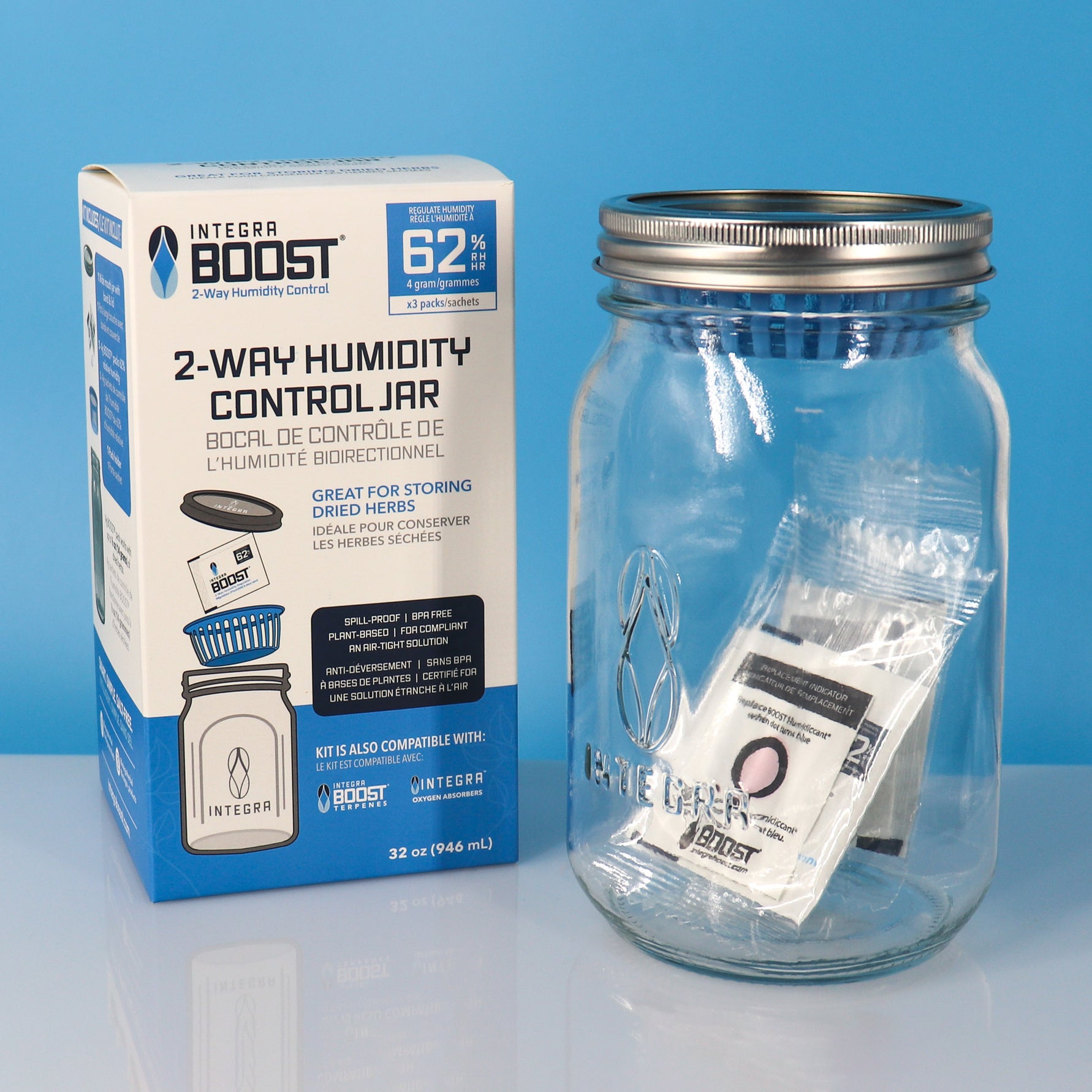 Humidity Control Jar - Kit With 3 Boost® Packs - Integra Products